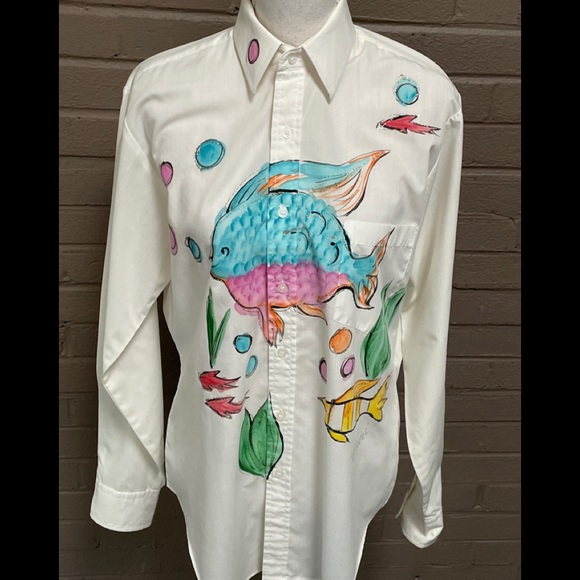 White button down Emilio Pucci Painted Print S-M - Picture 10 of 16